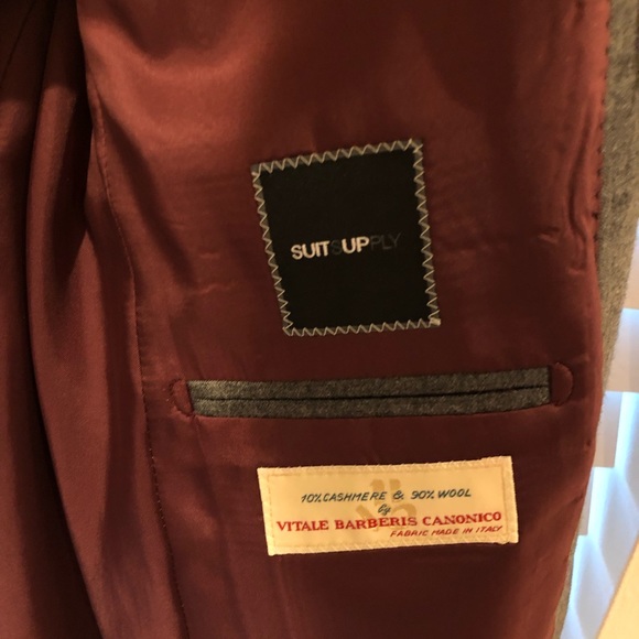 EUC SuitSupply La Spalla Gray Herringbone Suit 40R - Picture 5 of 7